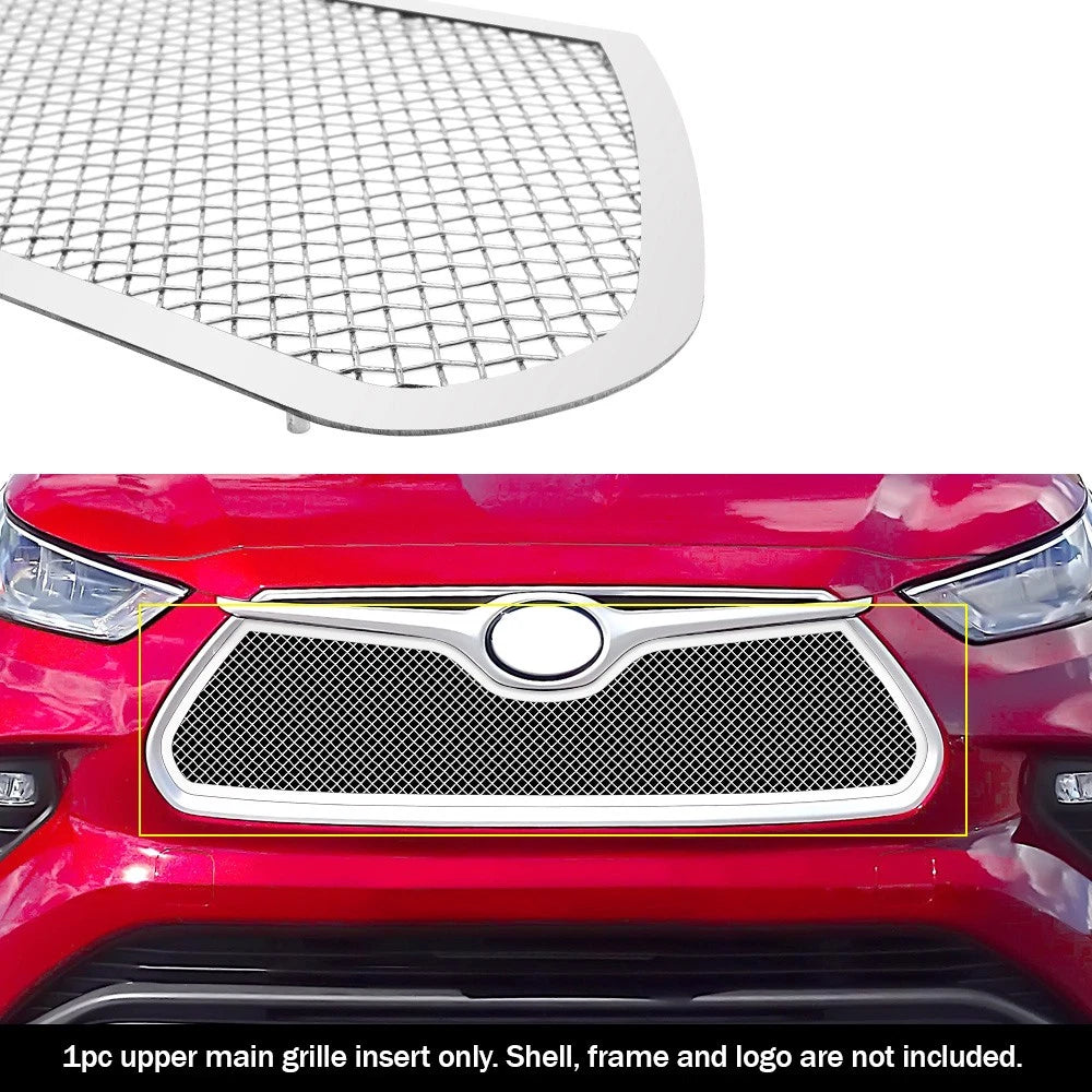 Stainless Chrome Mesh Grille Insert for Toyota Highlander (2020-2026)
