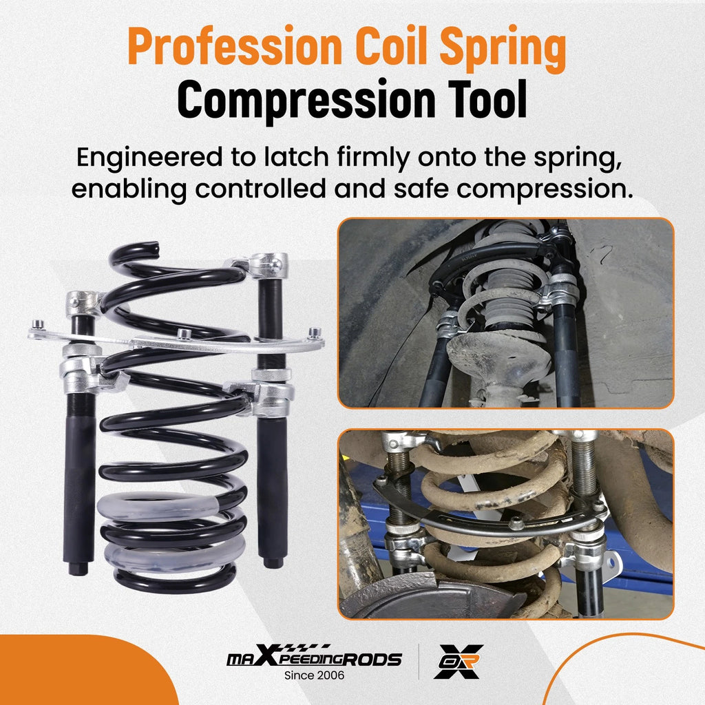 Coil Spring Compression Tool 8.6-12.2in 2646lbs Capacity Heavy Duty Kit