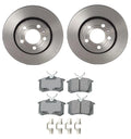 Rear Brake Kit Set of 4 Euro Ceramic Pads & 256mm Rotors for Audi TT Quattro, VW Jetta, Golf
