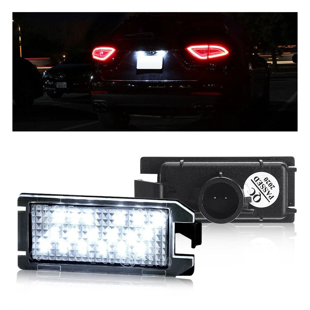 2X LED License Plate Light for Fiat 500, Dodge Viper, Jeep Grand Cherokee (2013–2019)