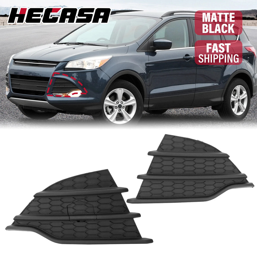 Set of 2 Front Bumper Grille Fog Light Covers for Ford Escape (2013–2016)
