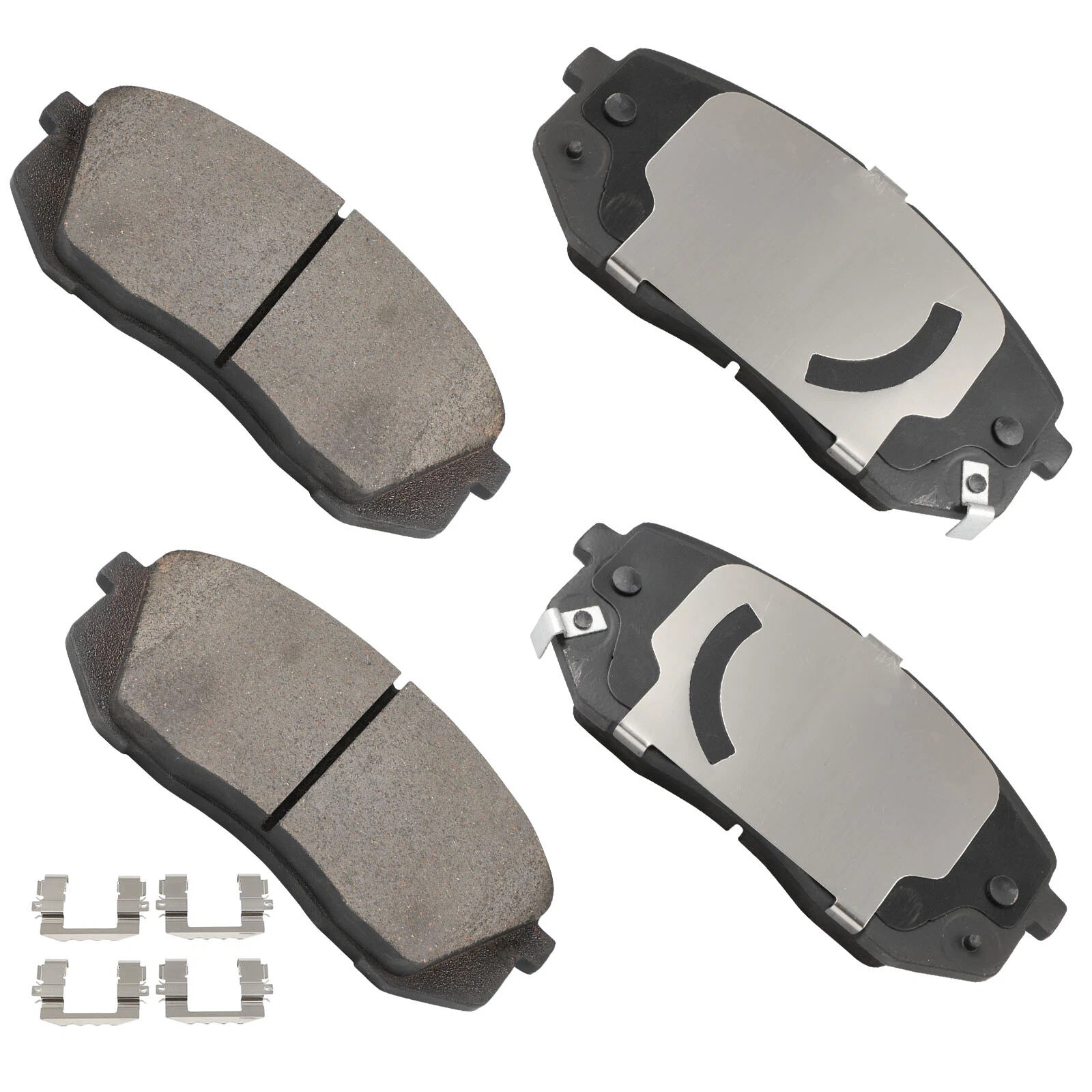 Set of 4 Front Ceramic Brake Pads for Hyundai Elantra, Sonata, Veloster, Kia Soul