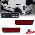 2X Red Lens Rear Bumper Side Marker Lights for Ford Transit Connect (2010–2013)