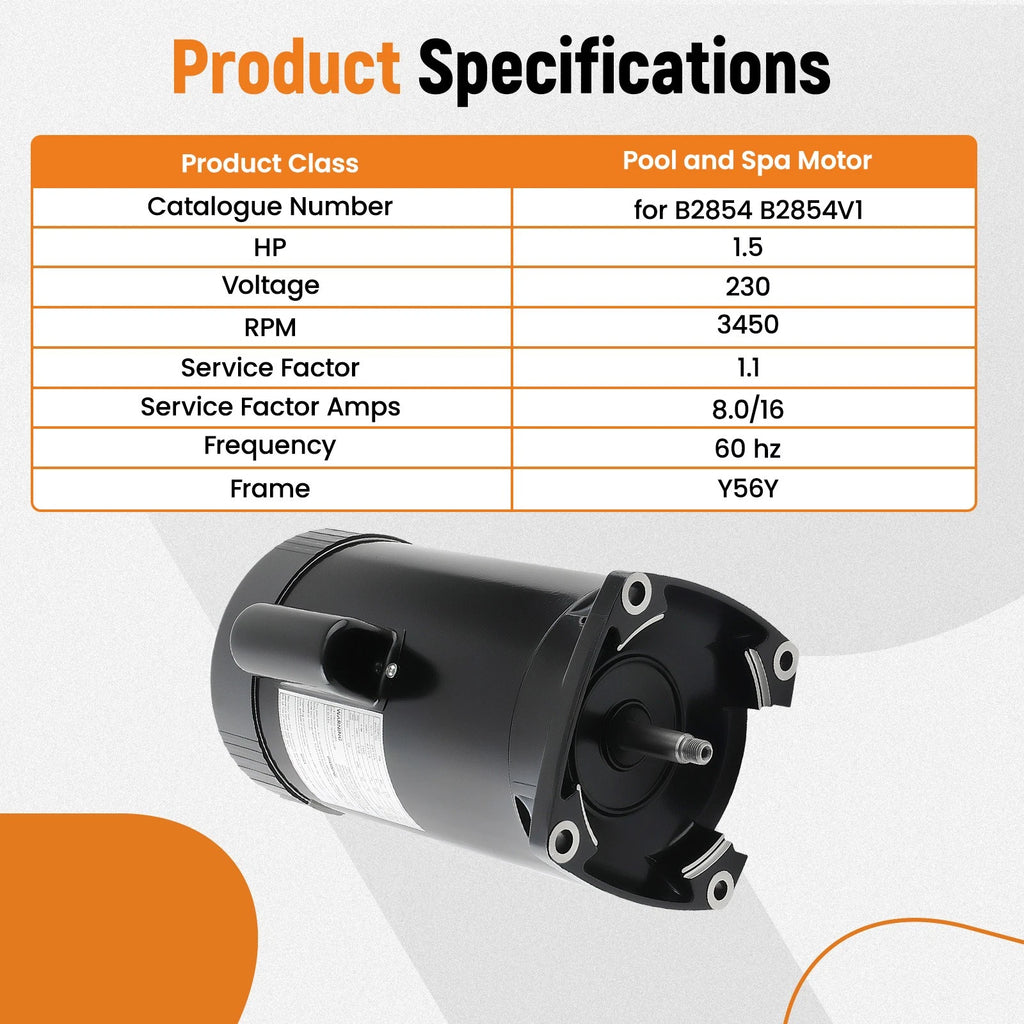 1.5hp Pool Pump Motor for Challenger B2854 (115/230V)