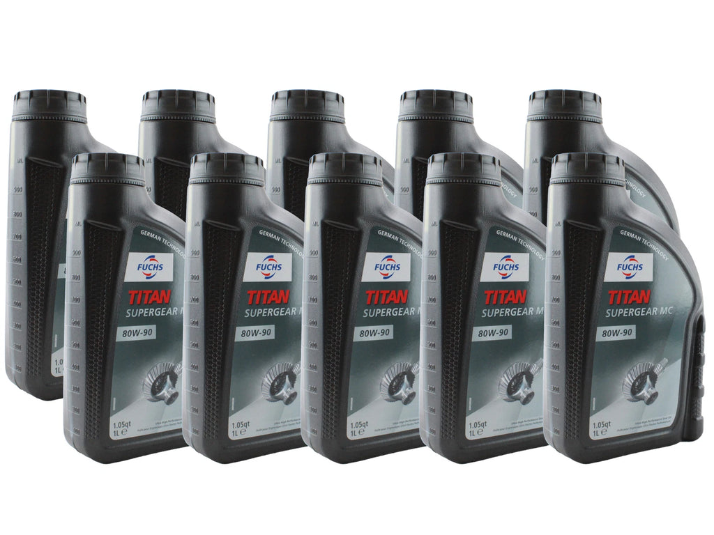 Set of 10 Fuchs TITAN SUPERGEAR MC SAE 80W-90 Gear Oil for Audi BMW Ford