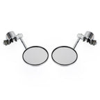 4" Chrome Short Stem Round Clamp On Mirror for Universal Chopper Scooter