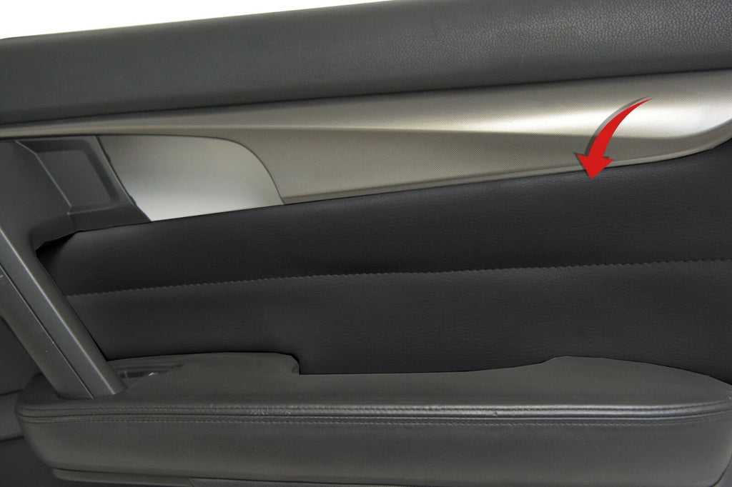 Door Panel Cover Skin for Acura TL (2009–2014) Black PVC Leather