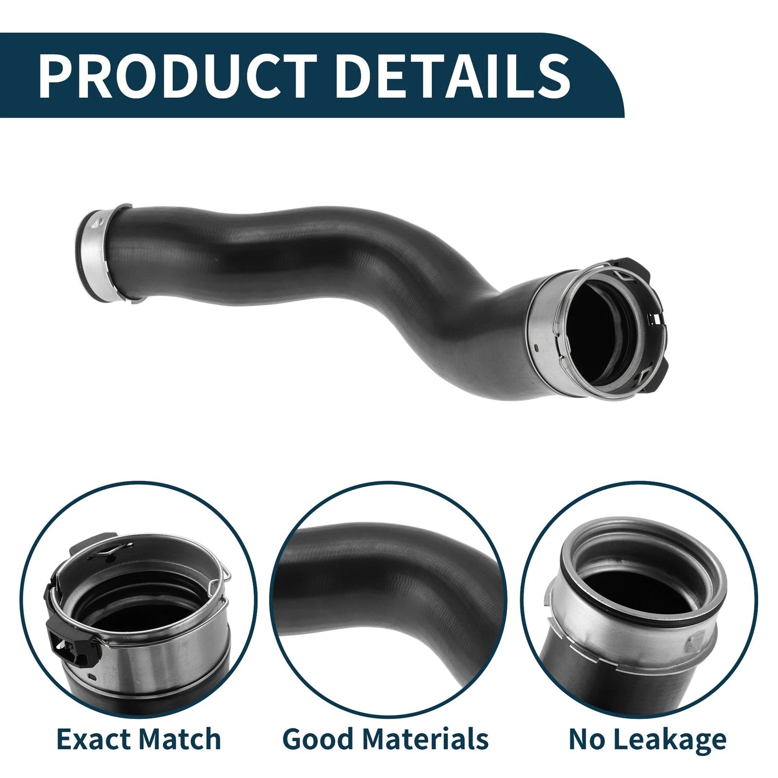 Radiator Hose for BMW X5 F15 F85 (2015–2018) No. 11618513853, Black