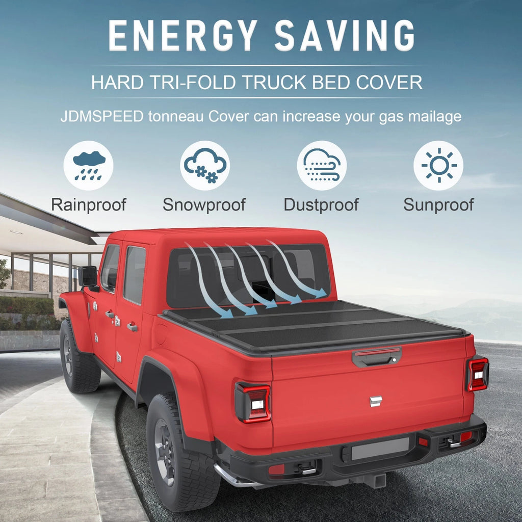 Hard Tri-Fold Tonneau Cover for Jeep Gladiator JT (2020-2023) 5FT