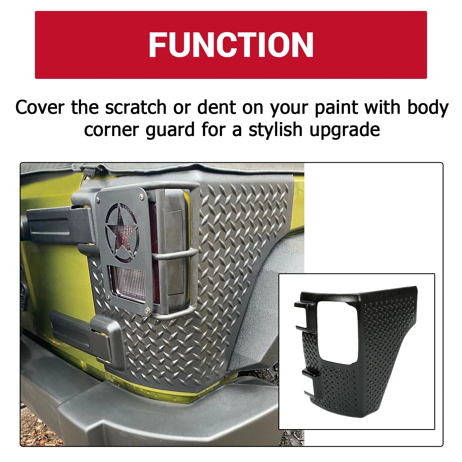 Rear Corner Guard Tail Light Cover for Jeep Wrangler JK (2007-2018)