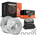 Front Drilled Brake Rotors and Ceramic Pads for Toyota Corolla (2003–2008)