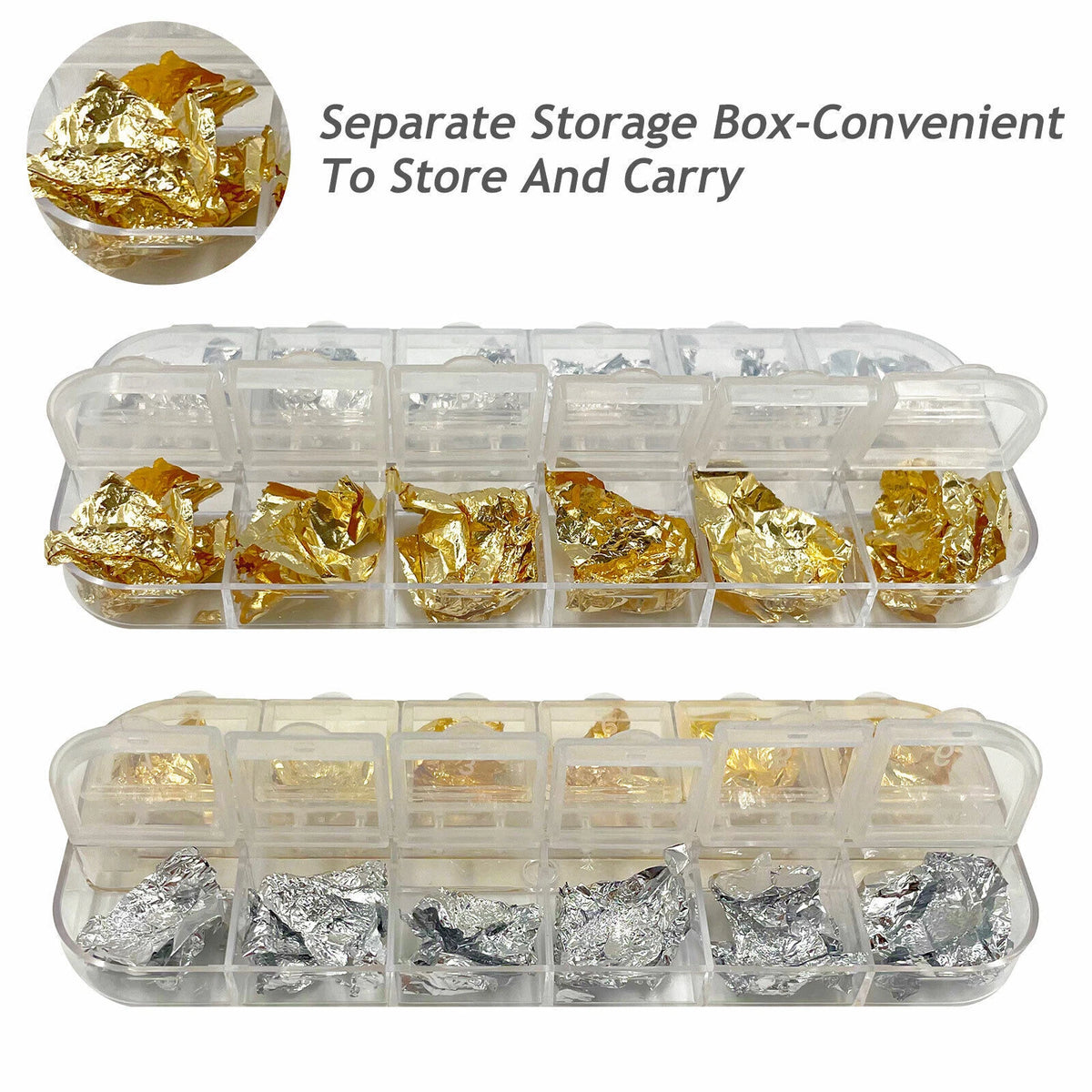 3 Boxes Gold Foil Flakes for Resin Craft Nail Art