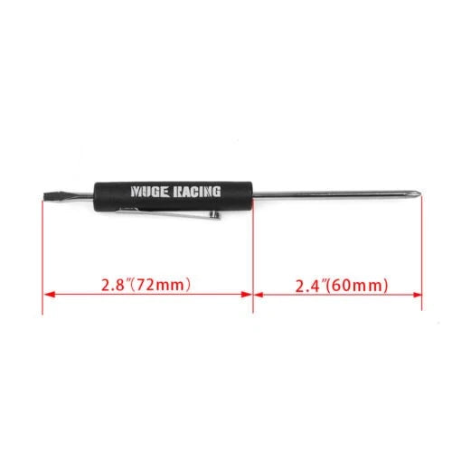 Set of 10 Black Flat Pocket Screwdrivers with Phillips Top and Clip