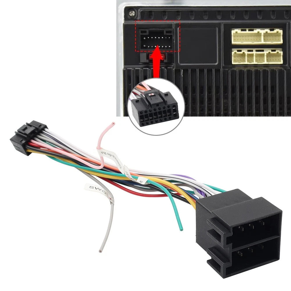16 Pin ISO Wiring Harness Connector Adapter for Android Car Stereo (2010–2023)