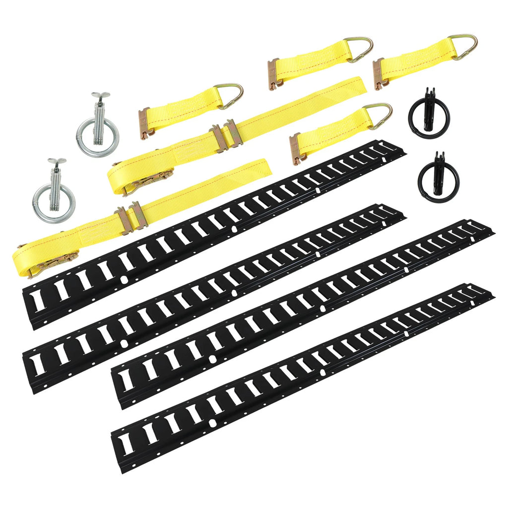Set of 4 E Track Tie Down Rail Kit for Trailers & Vans (Adventure Ready)
