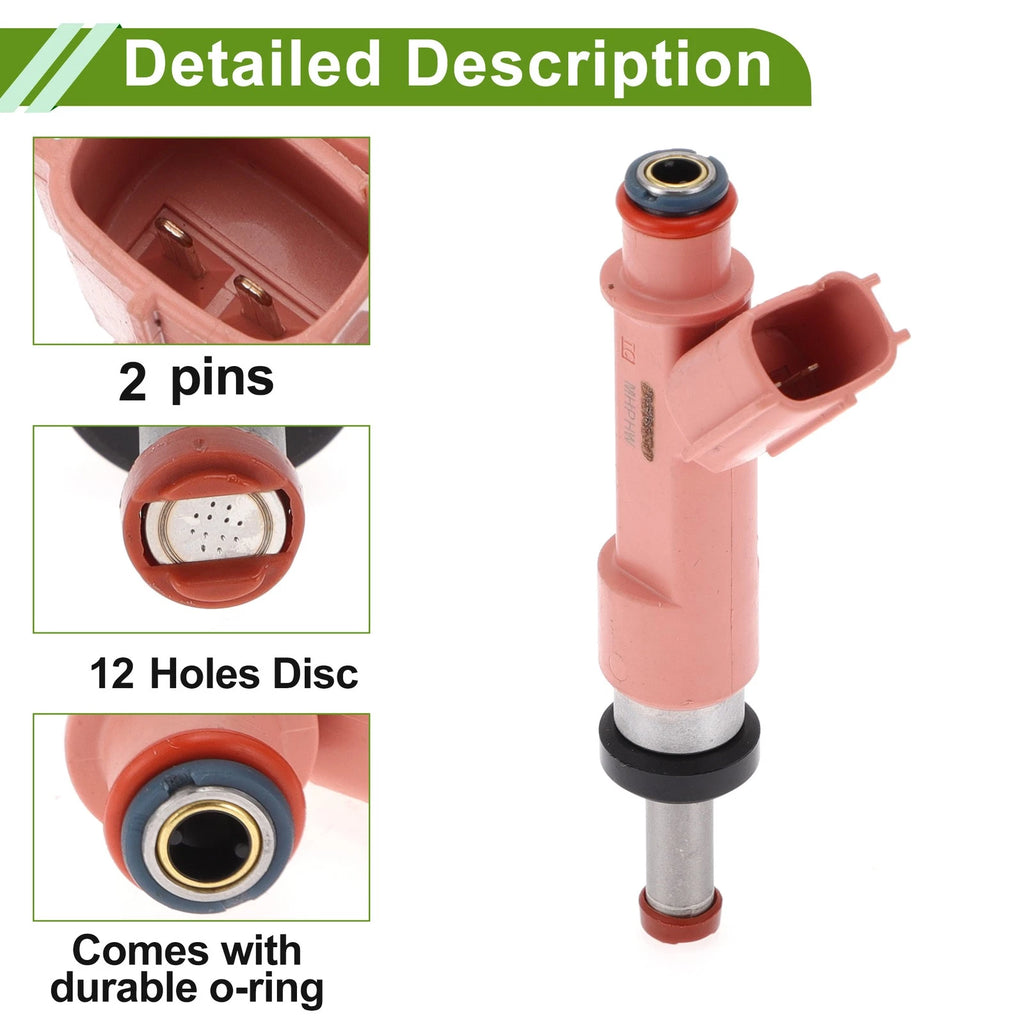 Fuel Injector for Toyota Corolla 2RZ-FE (2009–2013) 1 Pcs Pink Silver Tone