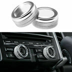 Alloy Silver Chrome AC Climate Control Ring Decor for Porsche Cayenne Macan (YYYY–YYYY)
