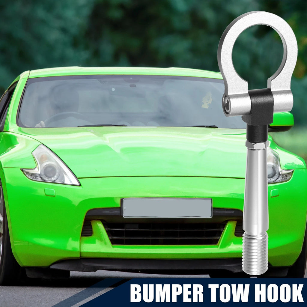 Tow Hook Screw for Nissan (Silver Tone Round Front Rear Bumper)