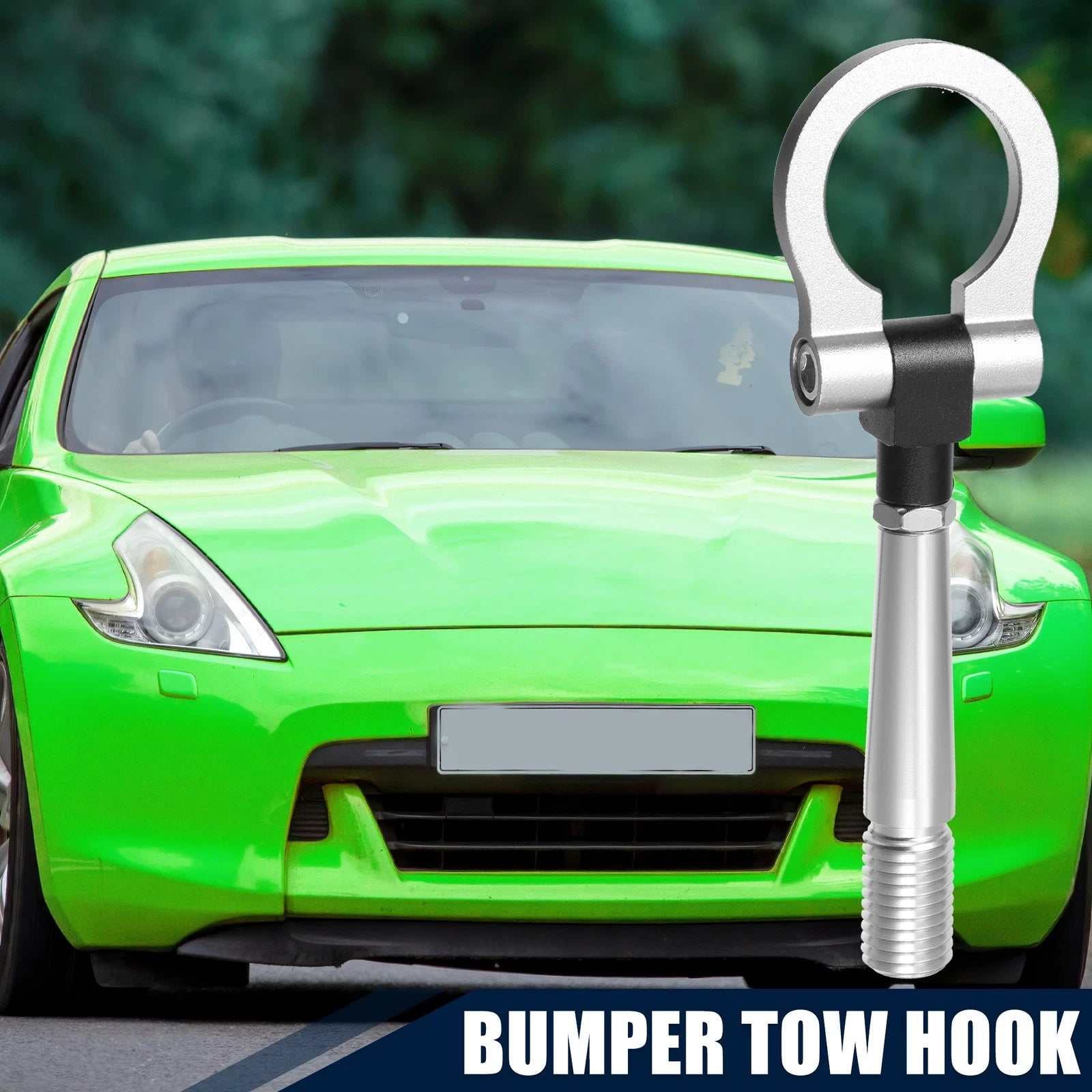 Tow Hook Screw for Nissan (Silver Tone Round Front Rear Bumper)