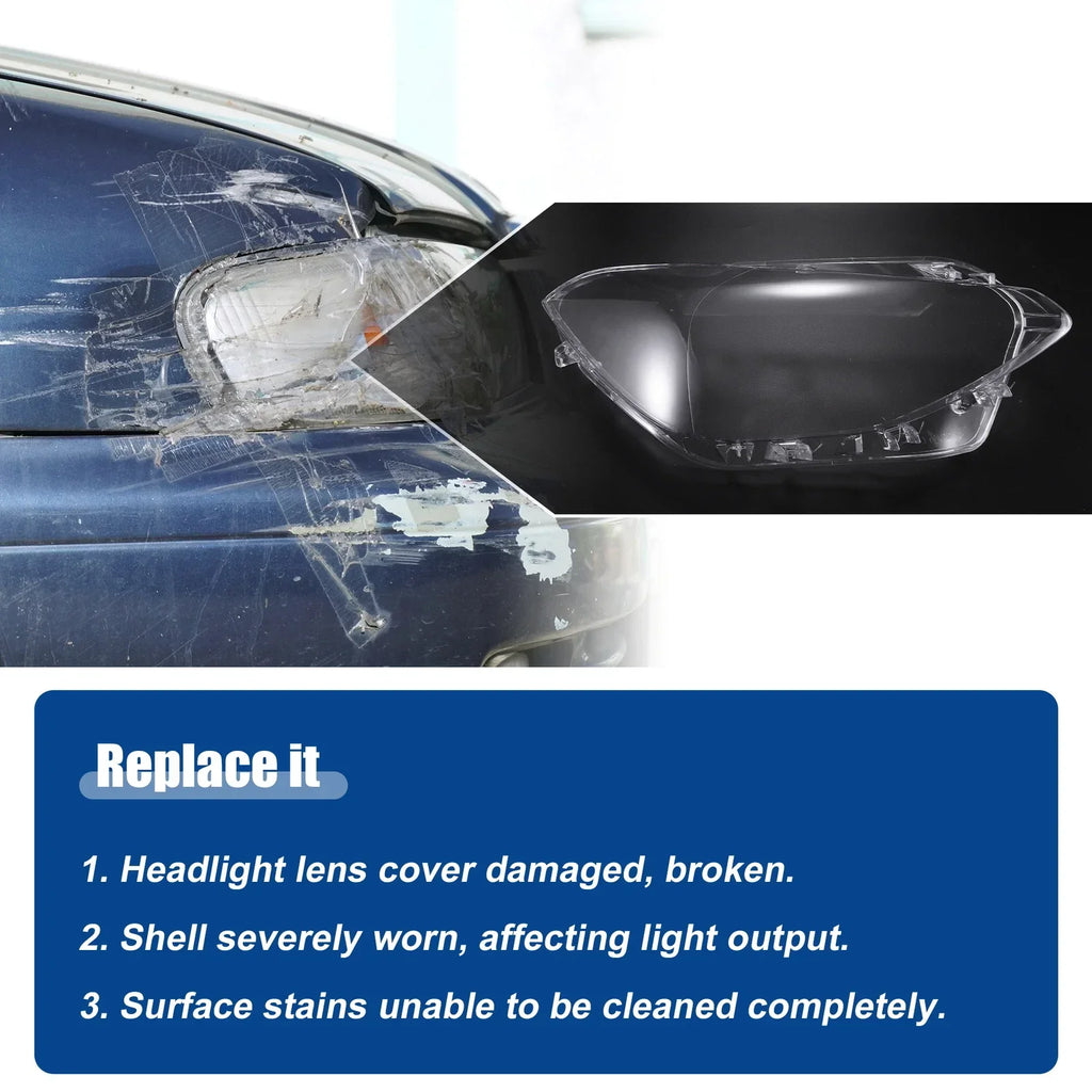1 Pair Headlight Clear Lens Shell Cover for BMW F20 (2012-2014)
