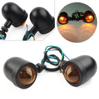 Black Motorcycle Turn Signal Lights for Harley Cafe Racer Bobber Chopper