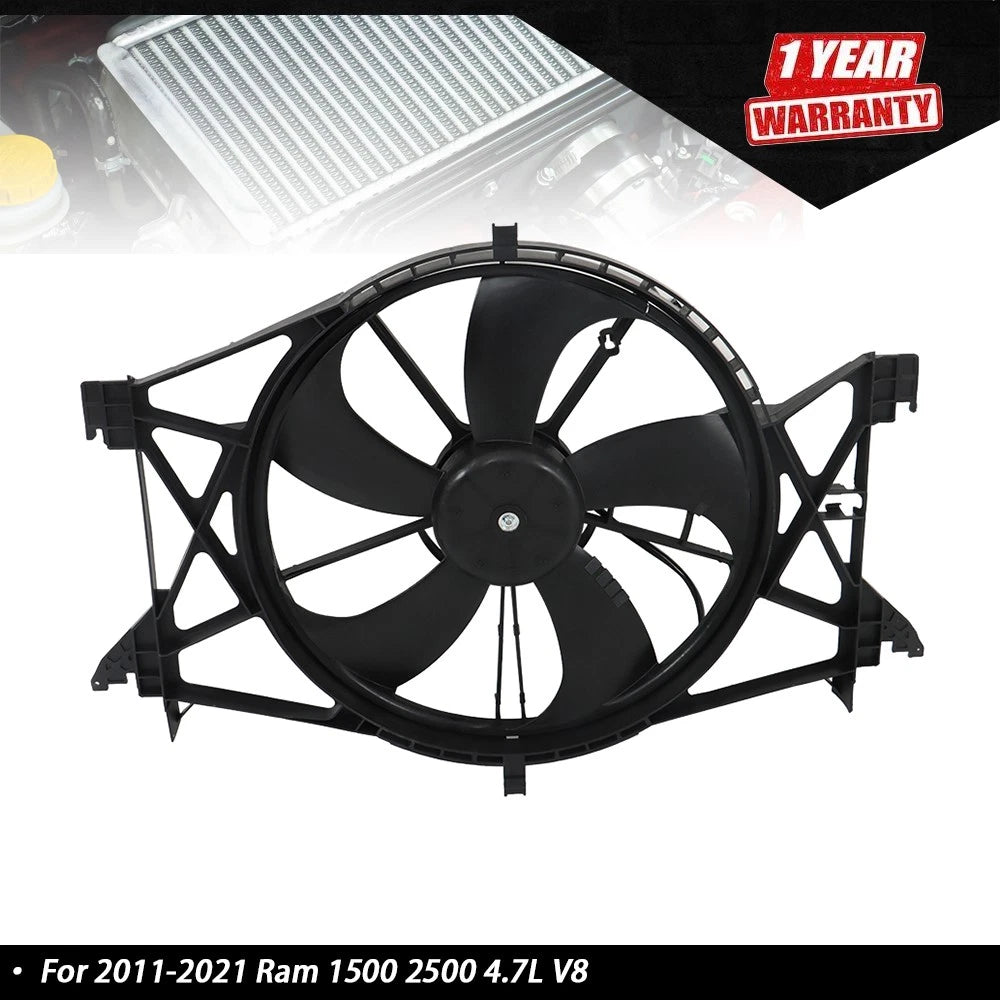 Radiator Cooling Fan with Shroud for Ram 1500 2500 (2011–2021)