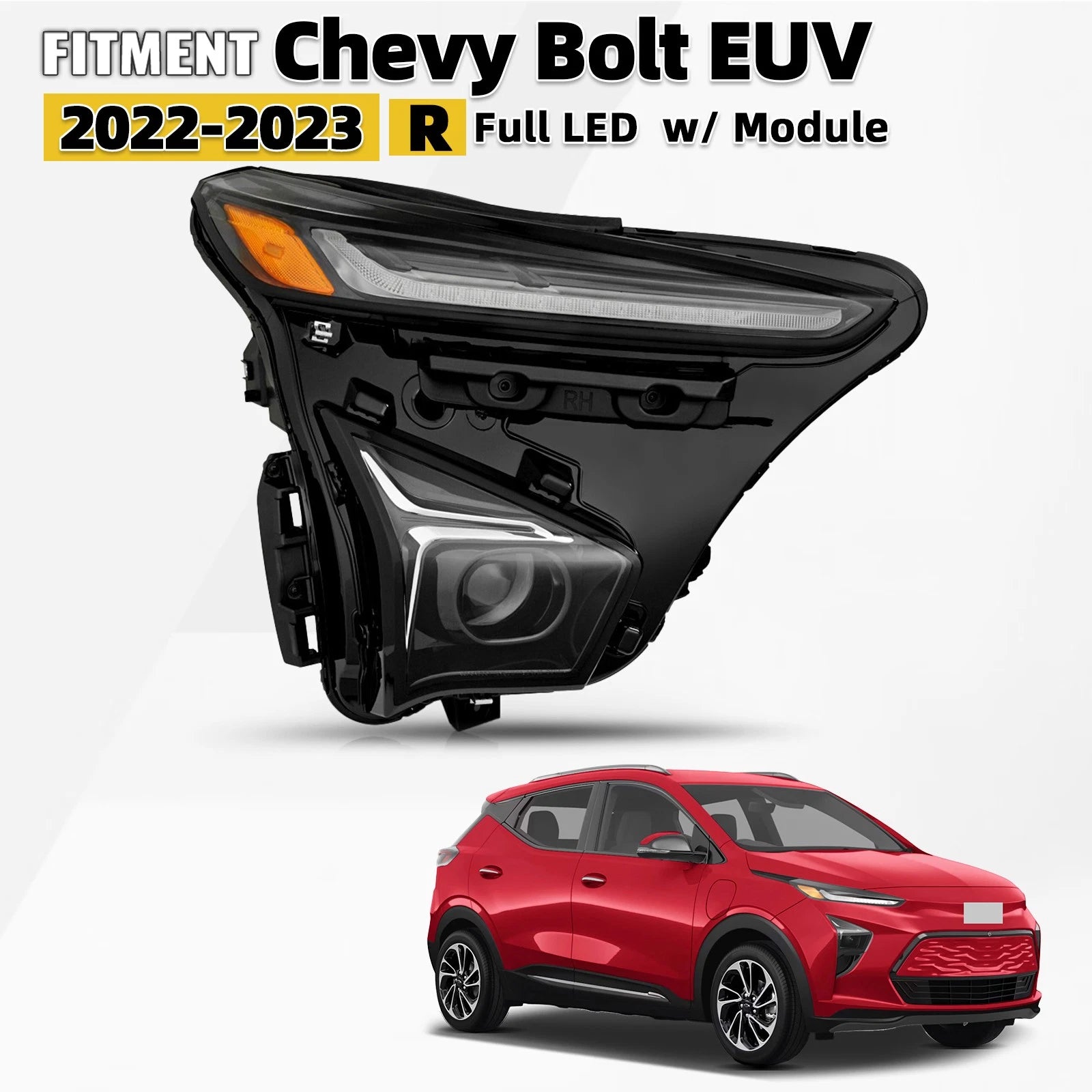 Full LED Projector Headlight Assembly for Chevy Bolt EUV (2022–2023)