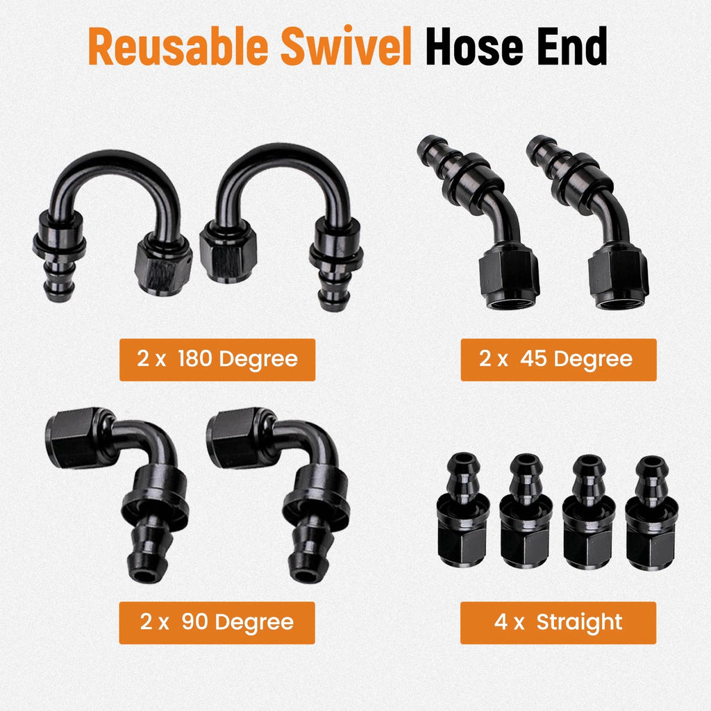 Fuel Line Hose Kit for Universal Applications (6AN/8AN/10AN)