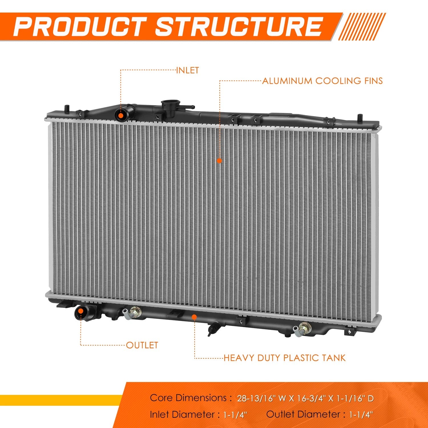 Full Aluminum Core Cooling Radiator for Acura RL (2009–2012) DPI-13081