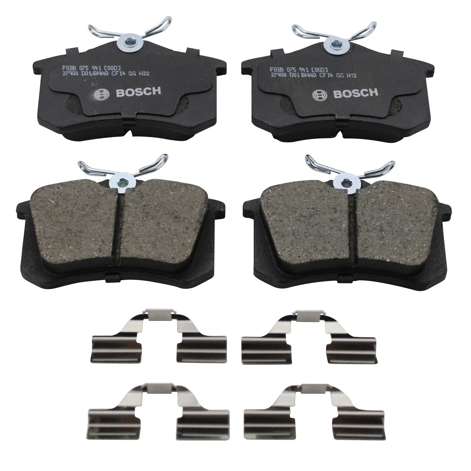 Set of 4 Bosch QuietCast Rear Ceramic Brake Pads for Audi A4 A6 A8 TT (2000–2023)