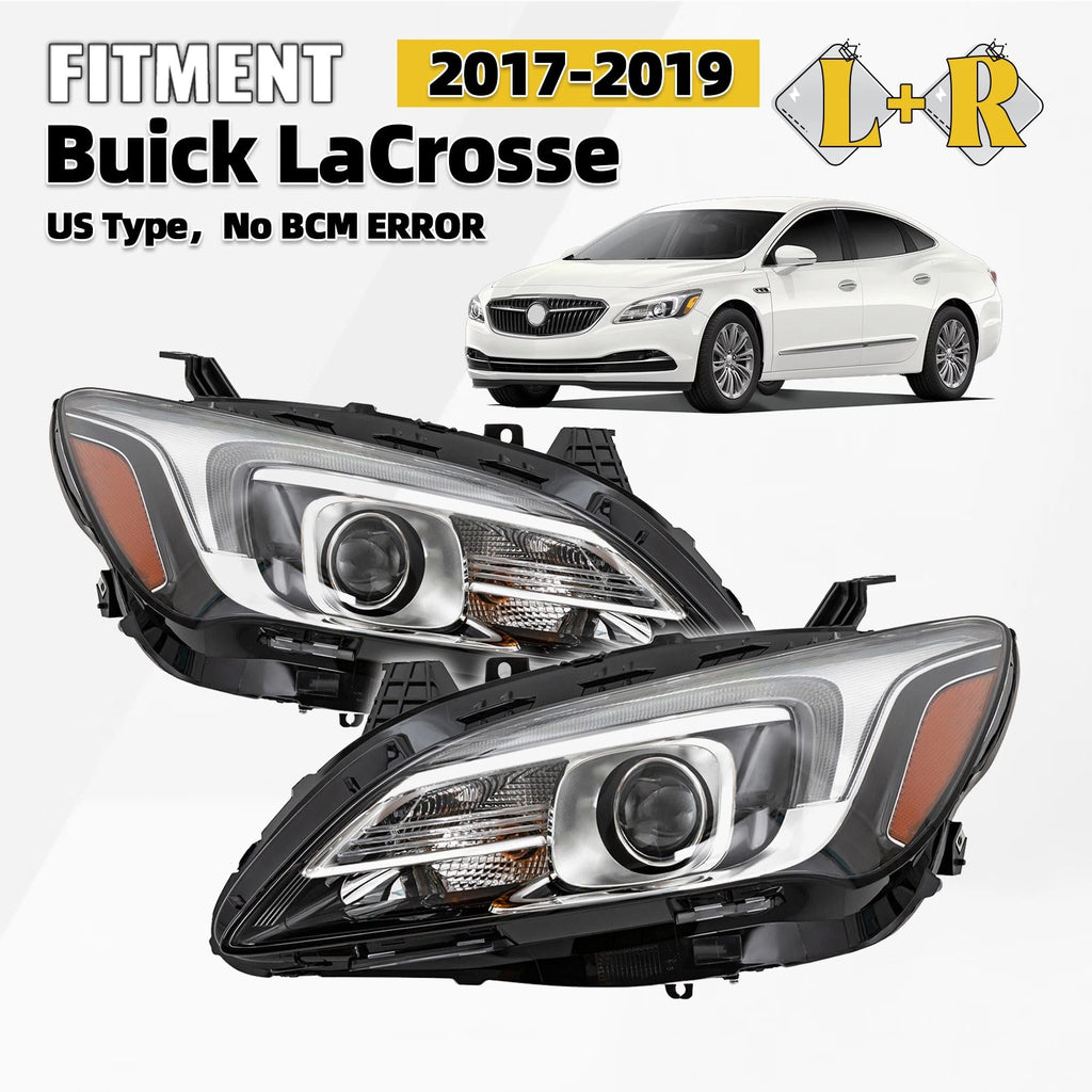 HID Xenon Headlight Pair for Buick LaCrosse (2017–2019) AFS DRL