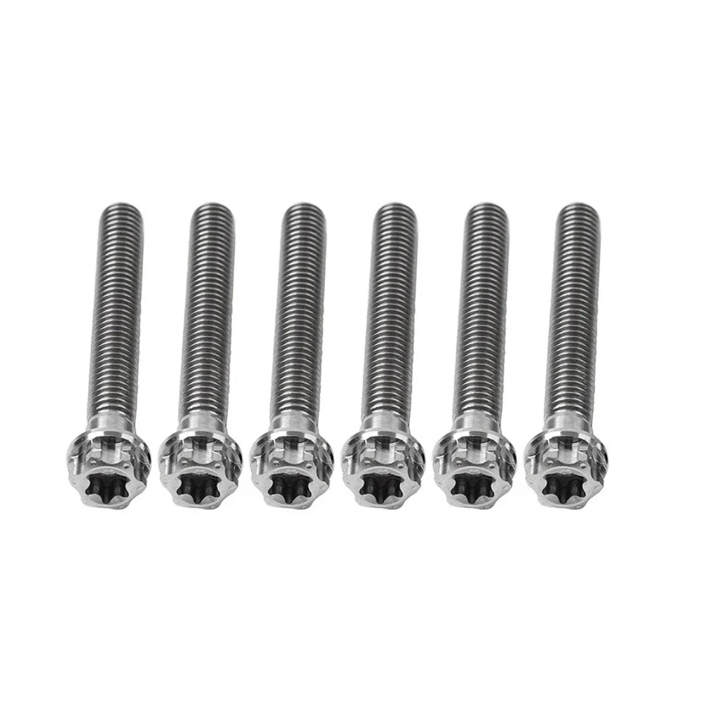 6pcs M6x55mm Titanium Torx Head Flange Screws for Motorcycle Bike