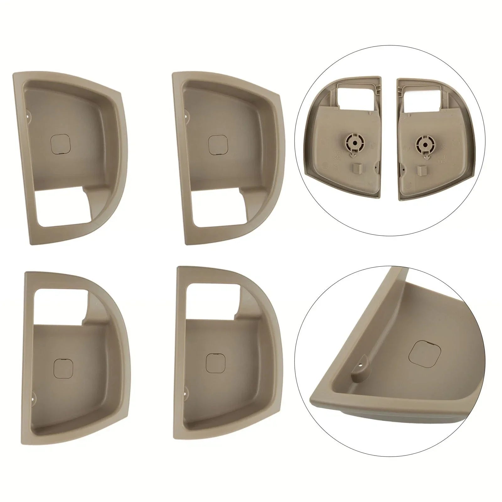 2 x Left Driver Inside Door Handle Beige Plastic for Fe (2007–2012)