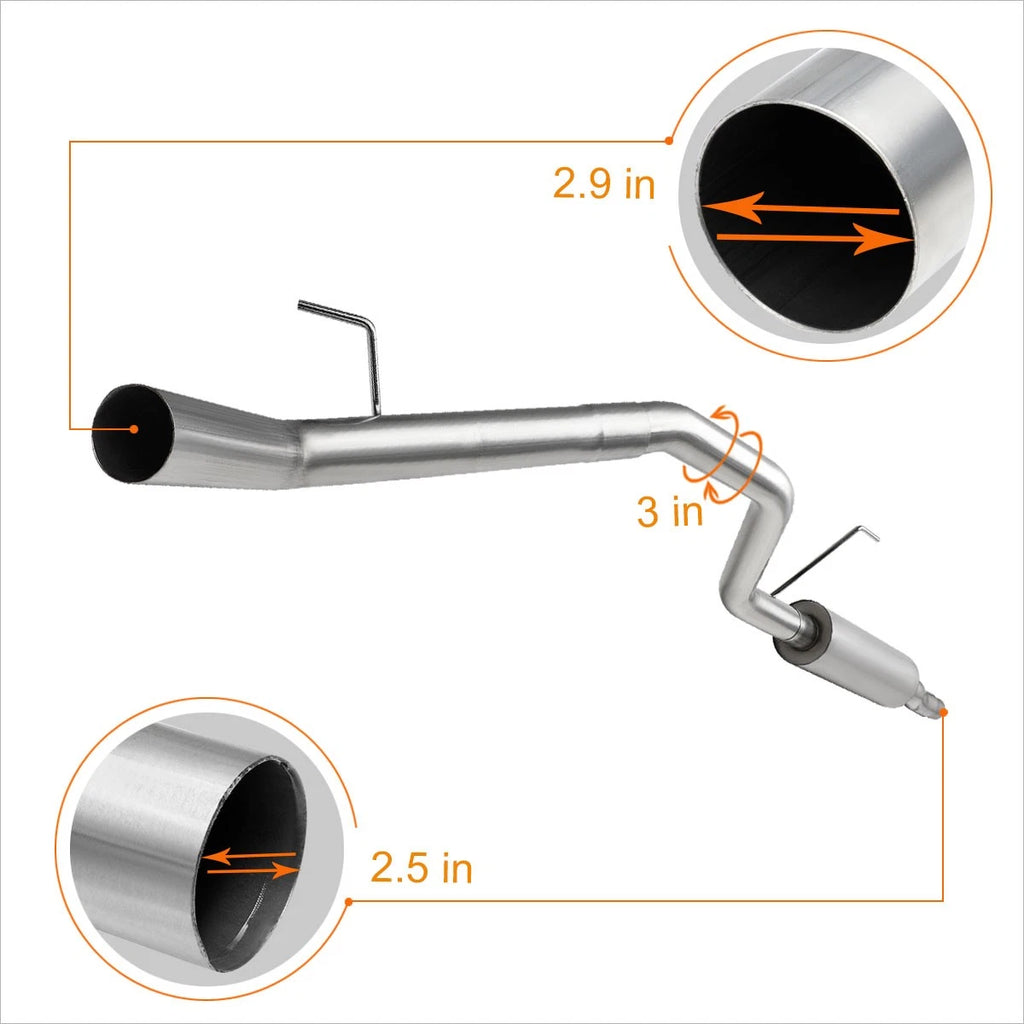 3"OD In/Outlet Aluminized Catback Muffler Exhaust System for Titan (2004–2006)