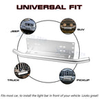 License Plate Mount Bracket for Universal Silver Front Bumper (Off-Road)