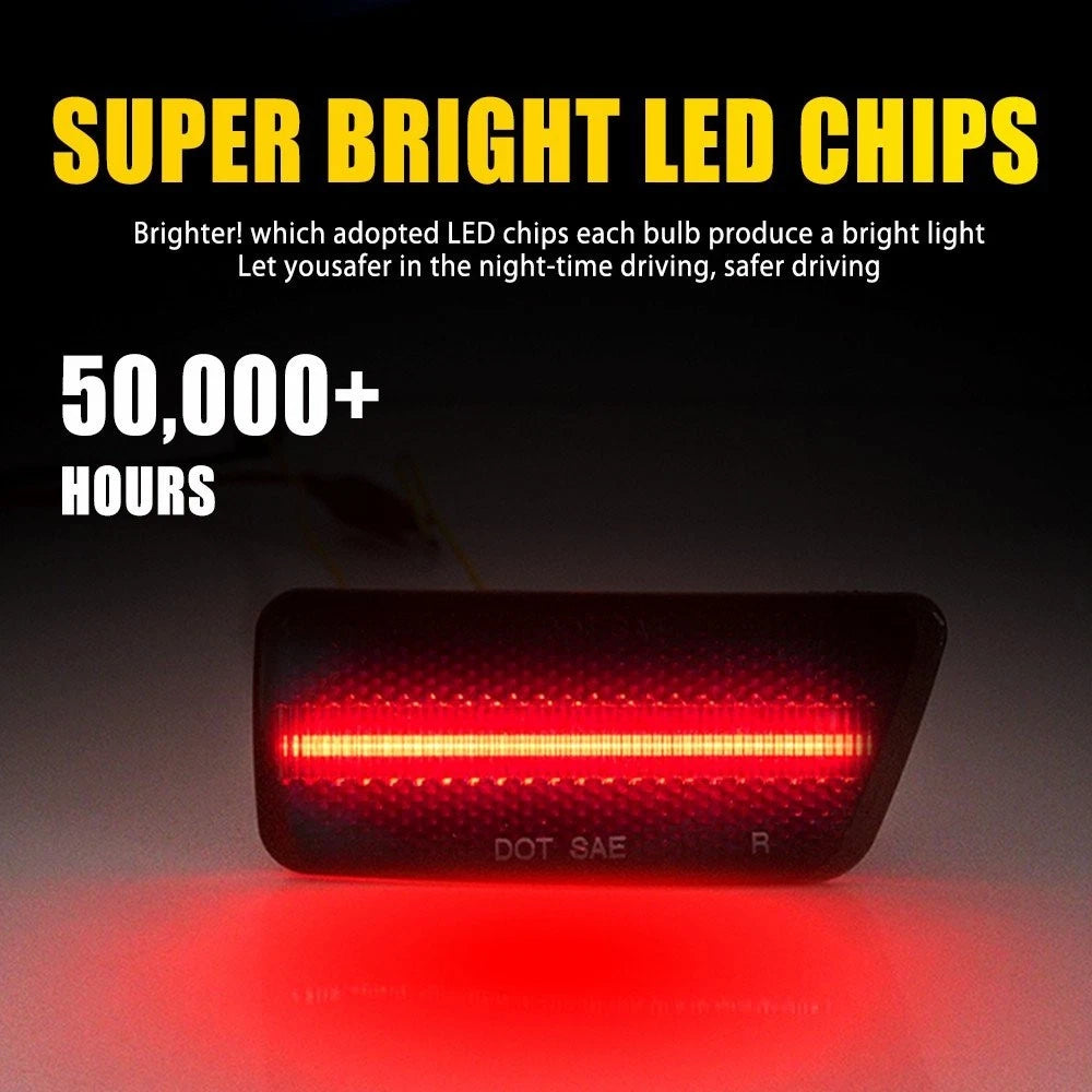 Smoke Rear Red LED Bumper Side Marker Light for Ford Bronco Sport (2021–2023)