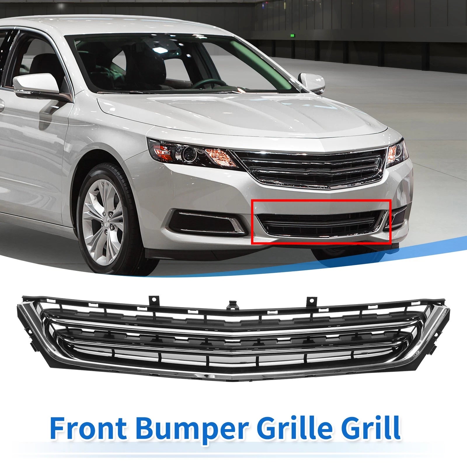 Front Lower Bumper Grille for Chevrolet Impala (Chrome, Silver, Black)