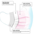 100 Packs - Pink 3-Ply Disposable Face Mask Protective Cover