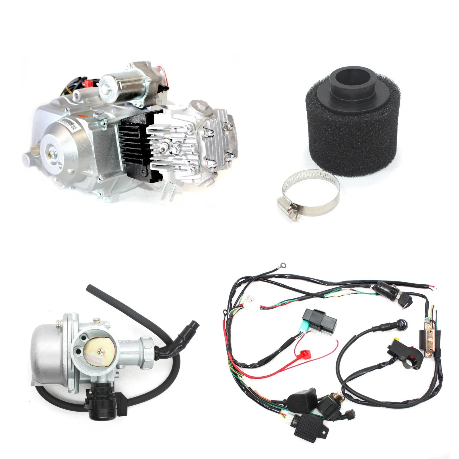 BT 125cc Auto Engine Motor + Wiring Kit + Carby for Quad Dirt Bike ATV