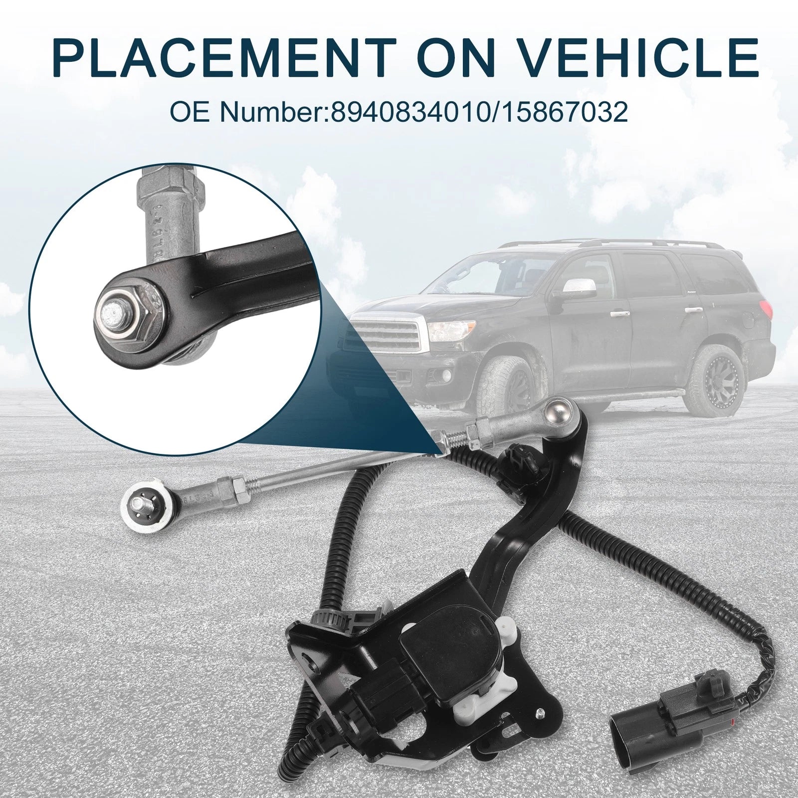 Air Suspension Ride Height Level Sensor for Toyota Sequoia (2001–2022) No. 8940834010