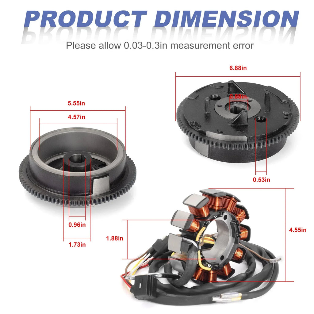 2 x Stator & Flywheel Rotor for Polaris Ranger 500 6x6 (2000–2001)