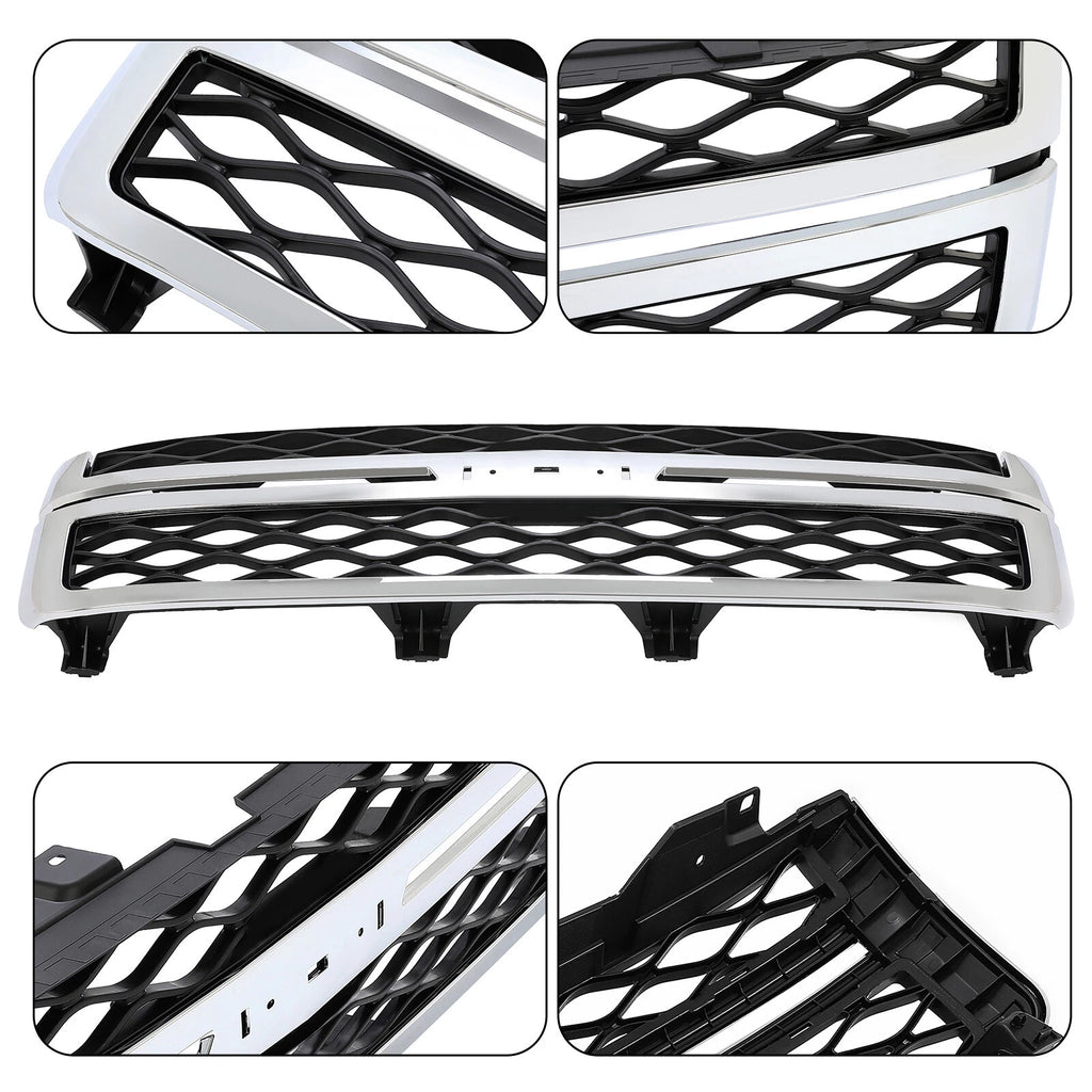 Grille Assembly for Silverado 2500 HD 3500 HD (2011–2014) Black Chrome