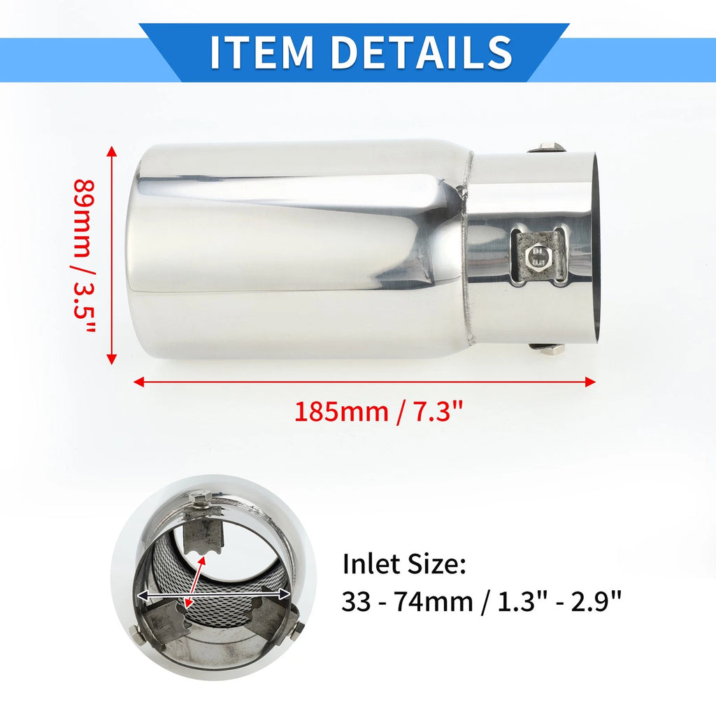 Exhaust Tip for Toyota Land Cruiser Prado (1 Pc, 1.3" - 2.9" Inlet)