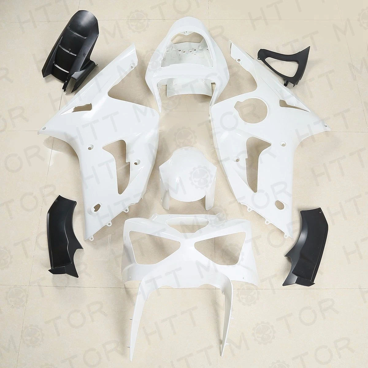 Set of 2 ABS Unpainted Bodywork Fairing Kits for Kawasaki Ninja ZX6R (2003–2004)