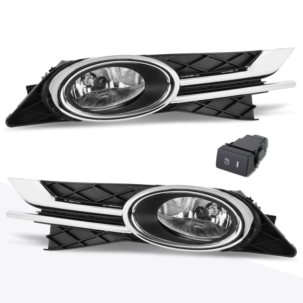 Clear Lens Front Bumper Fog Lights + Switch for Honda Odyssey (2014–2016)