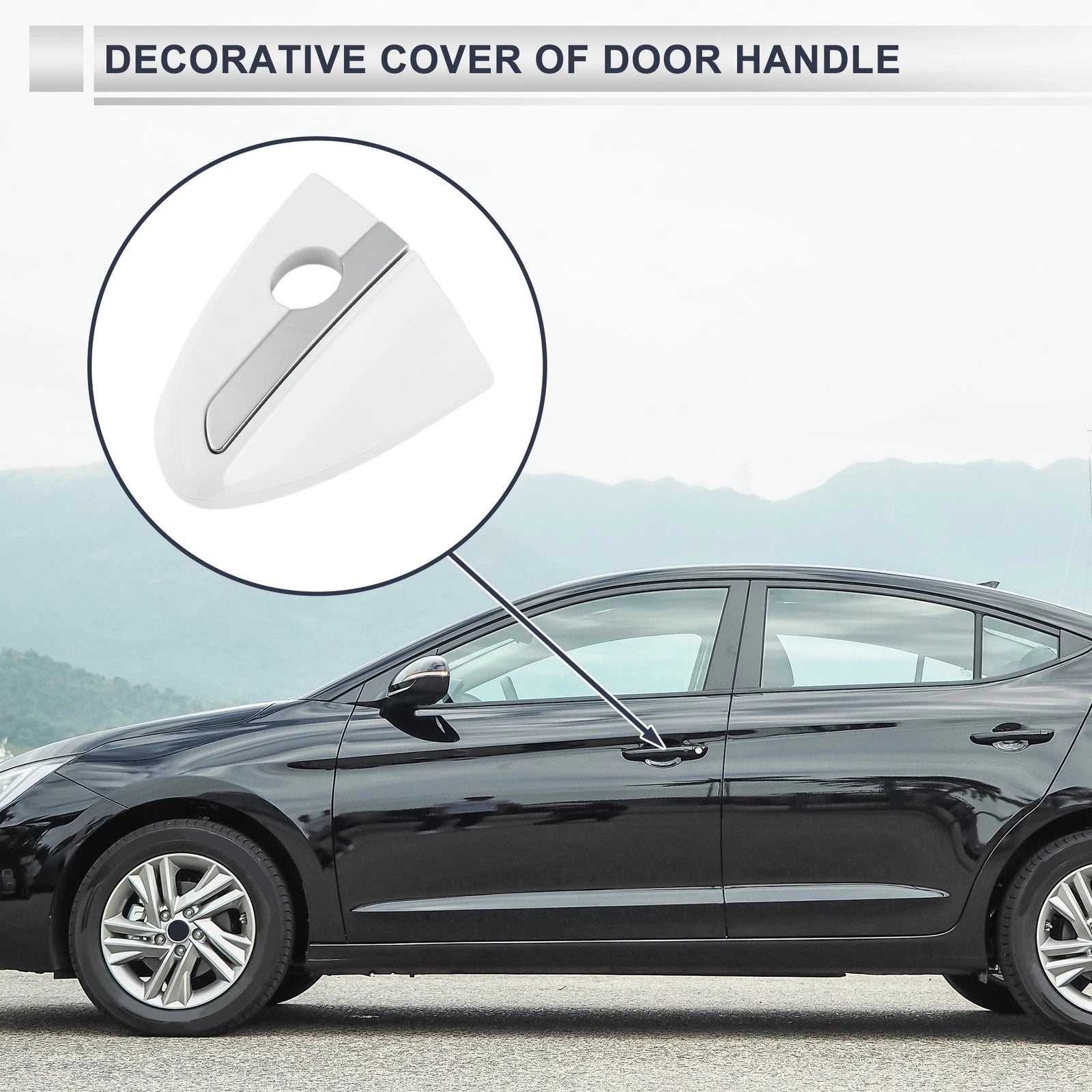 Front Left Door Handle Lock Cylinder Cover for Toyota Corolla (2014–2018) White
