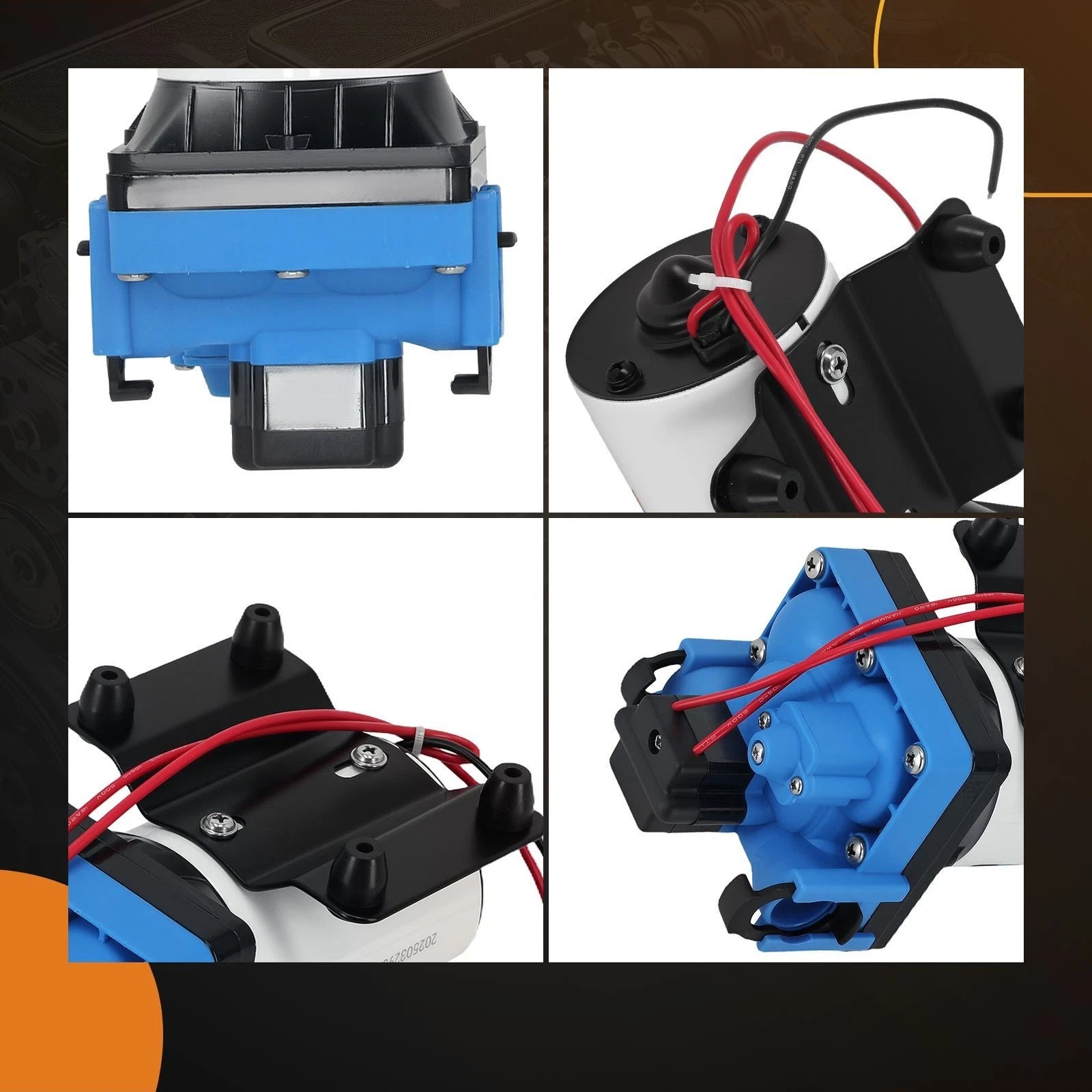 Water Pressure Diaphragm Pump for RV Boat Marine (12V/24V DC) (3.5GPM–55PSI)