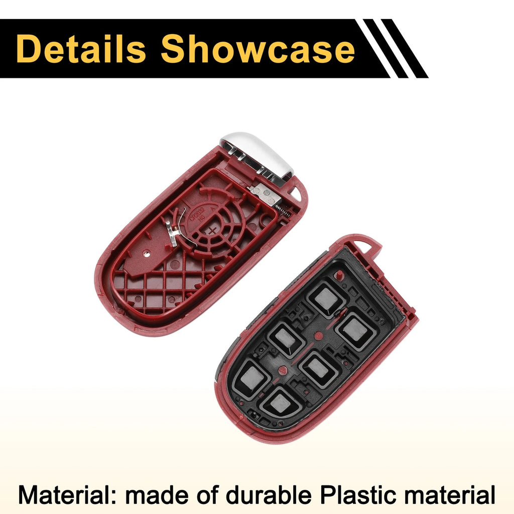 2 Button Key Fob Shell Case for Dodge Charger (2016) Black Red