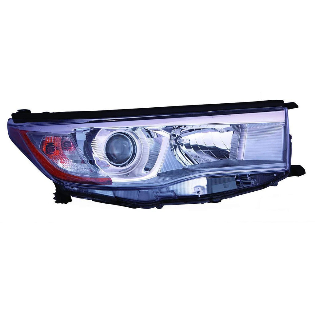 Replacement Smoked Passenger Side Head Light Assembly w/Smoked Chrome Accent