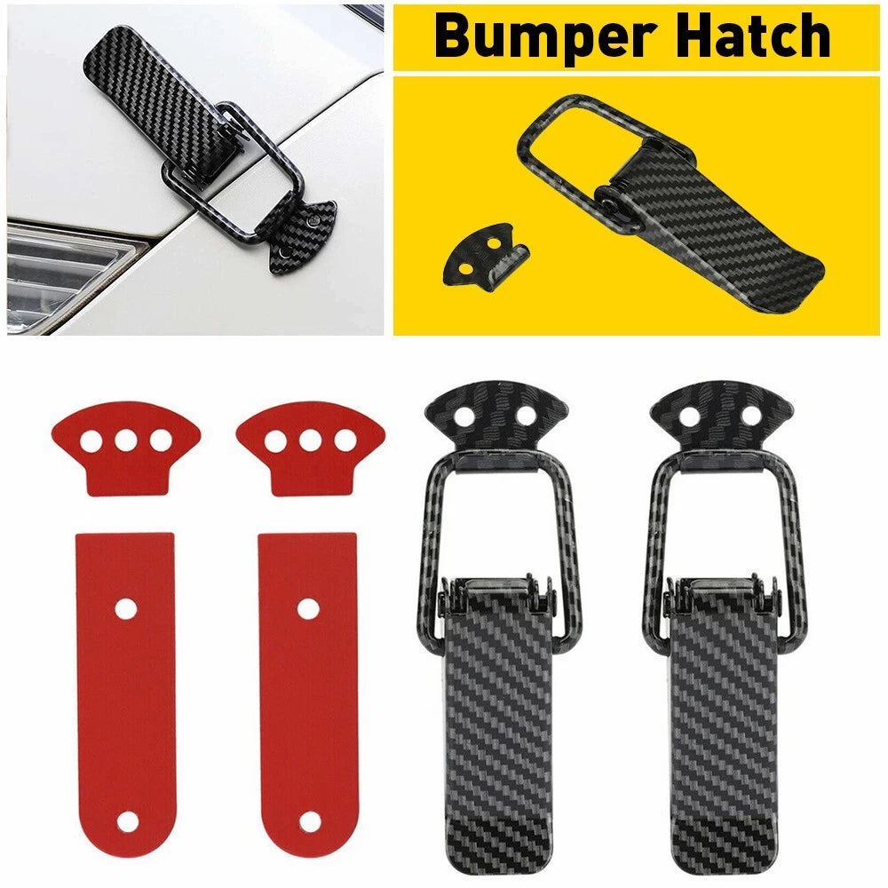 2X Quick Release Bumper Hatch Buckle Fasteners for Auto Car (Carbon Fiber)